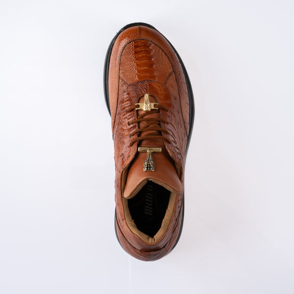 Mauri sneaker in ostrich skin and ostrich leg