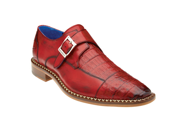 Monk Strap Caiman Dress Shoe - Cherry