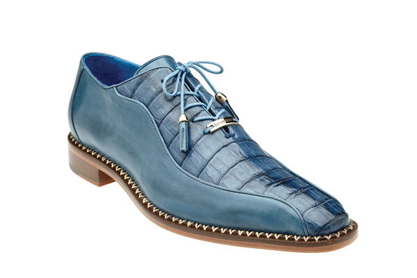 Caiman Lace-Up Dress Shoe - Antique Blue City Slicker Detroit Caiman Lace-Up Dress Shoe - Antique Blue City Slicker Detroit