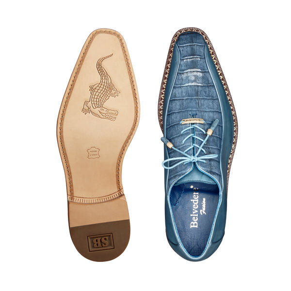 Caiman Lace-Up Dress Shoe - Antique Blue City Slicker Detroit Caiman Lace-Up Dress Shoe - Antique Blue City Slicker Detroit