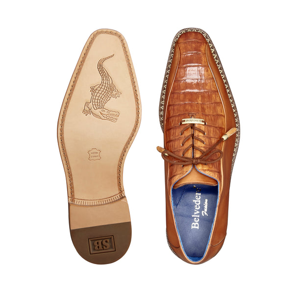 Caiman Lace-Up Dress Shoe - Brandy