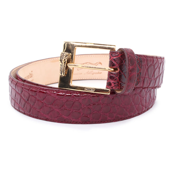 Mauri Burgundy Alligator Belt