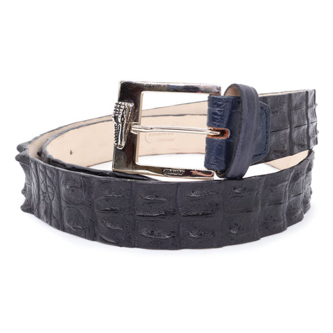 Crocodile Hornback navy belt