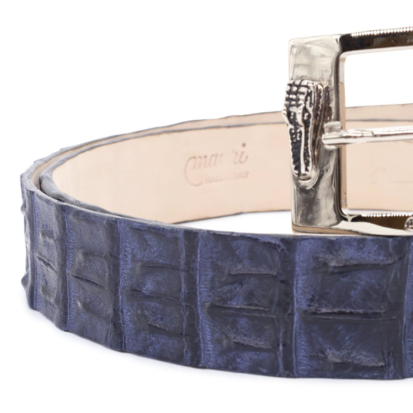 Crocodile Hornback navy belt