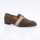 Mauri slip on shoes with velvet and crocodile - light grey