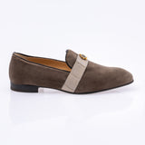 Mauri slip on shoes with velvet and crocodile - light grey