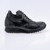 Mauri sneaker ostrich skin and ostrich leg in black