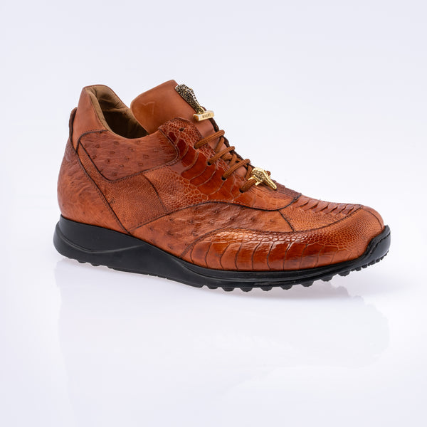 Mauri sneaker in ostrich skin and ostrich leg
