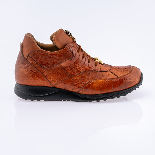 Mauri sneaker in ostrich skin and ostrich leg
