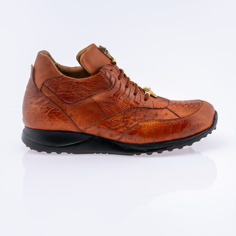 Mauri sneaker in ostrich skin and ostrich leg