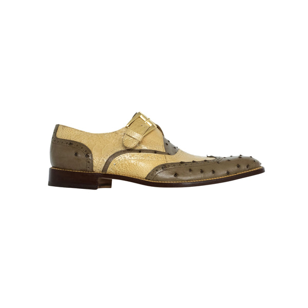 Mauri Ostrich and Ostrich Leg Monk Strap