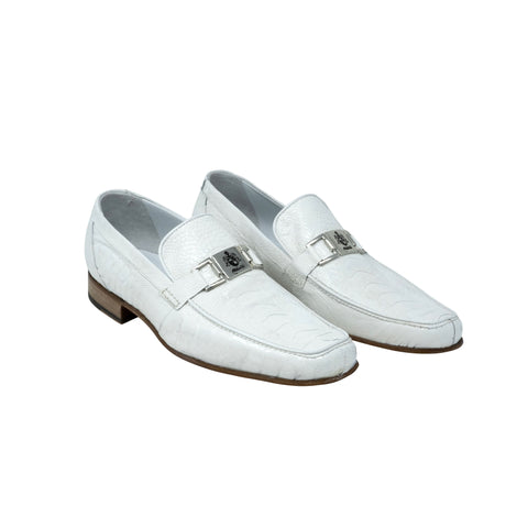 Mauri Slip On Ostrich Leg Dress Shoe - White