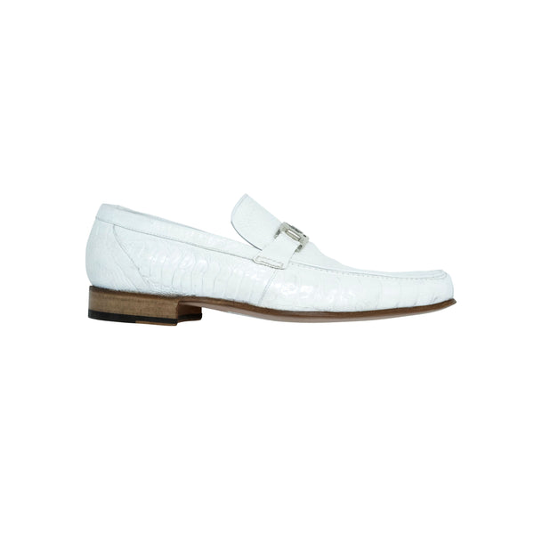 Mauri Slip On Ostrich Leg Dress Shoe - White