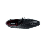 Mauri Lace-Up Hornback and Baby Crocodile - Black