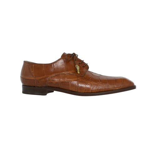 Mauri Body Alligator Lace Up - Dark Cognac
