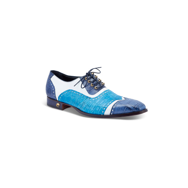 Hand painted body alligator and calf skin lace up dress shoe