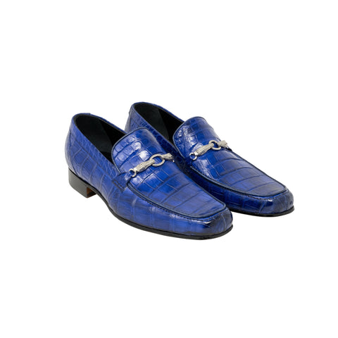 Mauri Baby Alligator Hand Painted Slip On - Royal Blue