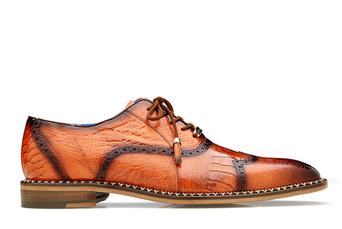 Ostrich Wing Tip Lace-Up