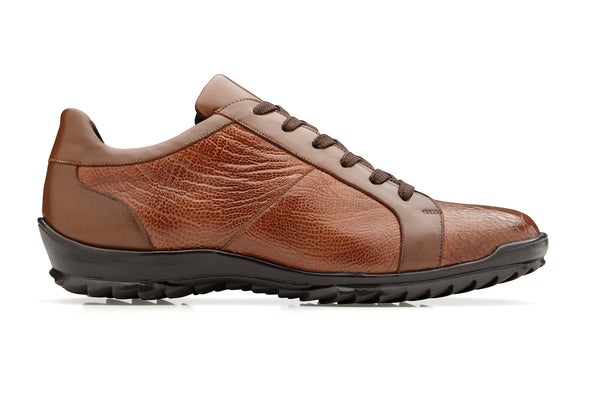 Ostrich and Italian Calf Sneaker - Honey