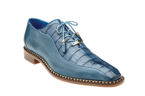 Caiman Lace-Up Dress Shoe - Antique Blue