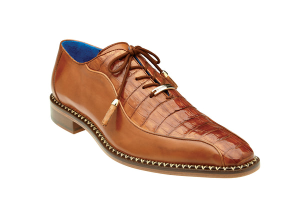 Caiman Lace-Up Dress Shoe - Brandy