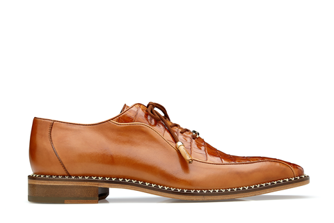 Caiman Lace-Up Dress Shoe - Brandy