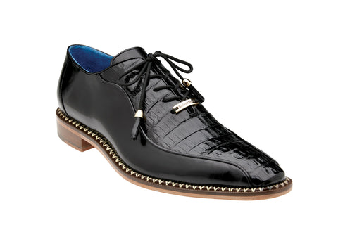Caiman Lace-Up Dress Shoe  -  Black
