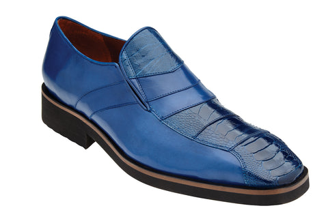 Ostrich and Soft Italian Calf Slip-On with an Ultra Light Rubber Sole