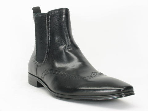 Carrucci Genuine Calf Skin Leather Boots - Black