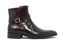 Carrucci Leather Strap Buckle Boots