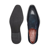 Ostrich and Italian Calf Slip-On with an Ultra Light Rubber Sole - Antique Blue