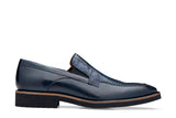 Ostrich and Italian Calf Slip-On with an Ultra Light Rubber Sole - Antique Blue