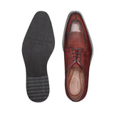 Ostrich and Italian Calf Split Toe Lace -Up with an Ultra Light Rubber Bottom - Wine